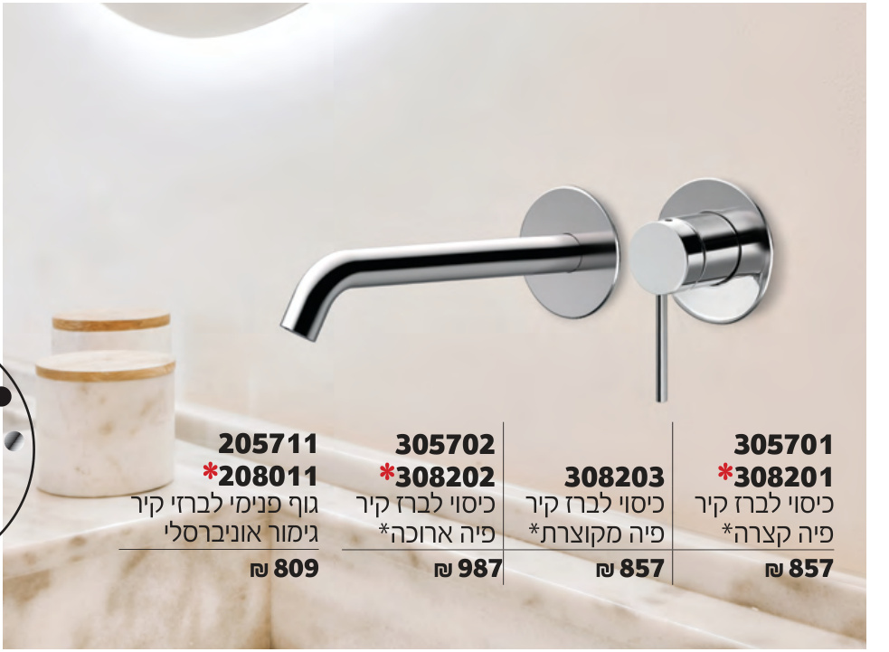 חמת Ice — כיסוי לברז קיר פיה קצרה