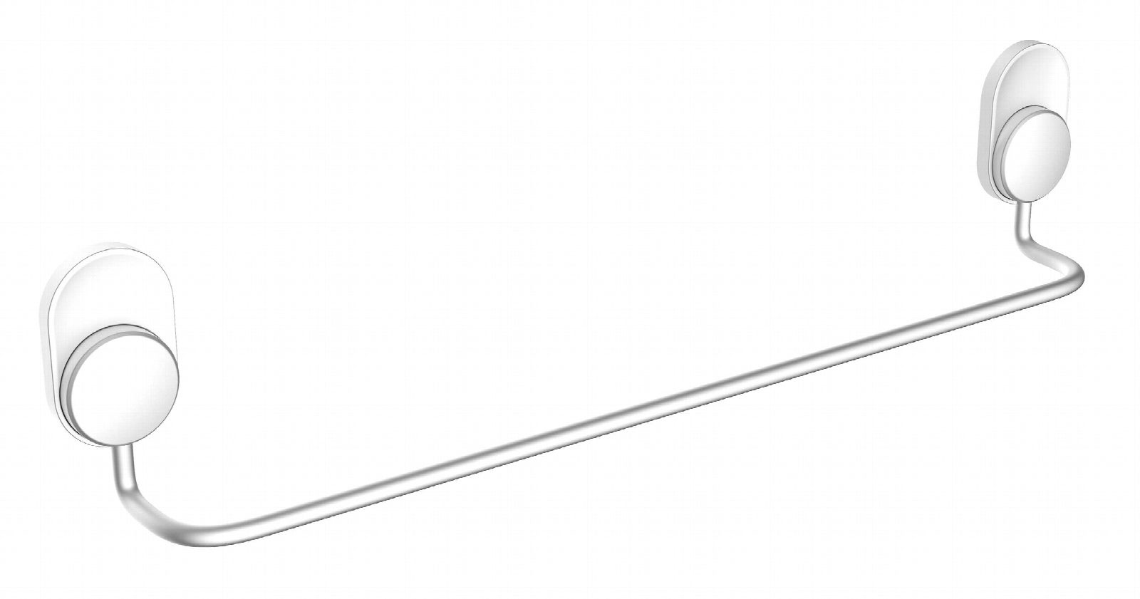 מתלה מגבות בהדבקה 62 ס"מ Set & Stick כסוף מט דגם 760009