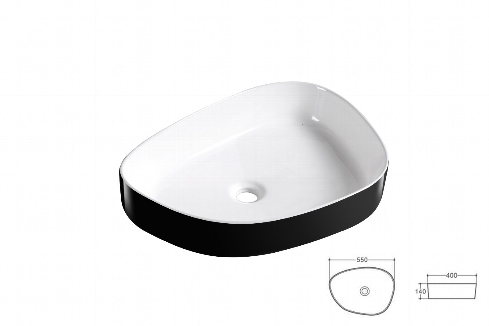 כיור מונח דגם גרנדה GM8337WMBM