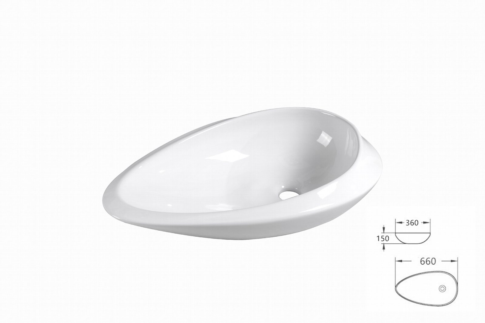 כיור מונח אובלי דגם טולדו GM8492